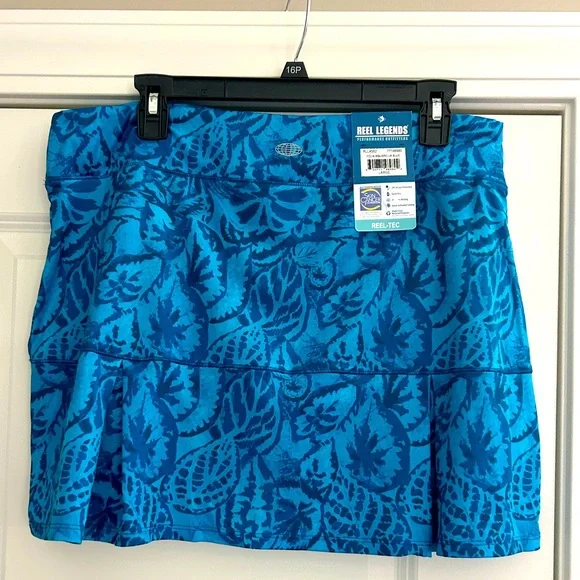 NWT! Reel Legends Women’s Performance Reel-Tec UPF 50+Aqua Blue Skort Size Large - Picture 2 of 12